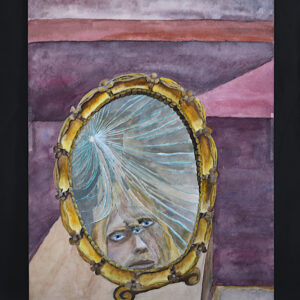 Broken Mirror – Self Portrait Watercolor